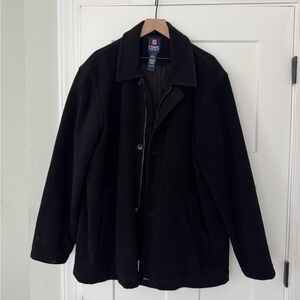 Chaps Black Peacoat Classic Wool Jacket